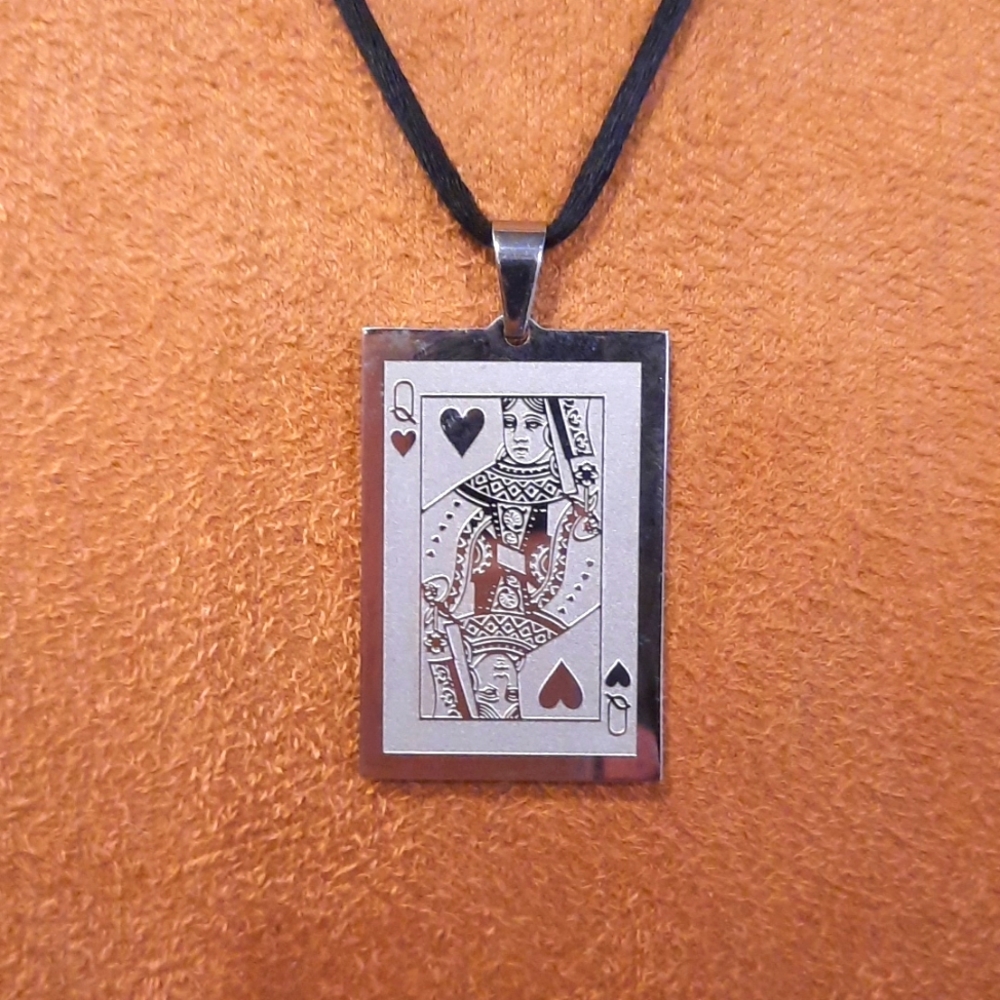 Silver Queen of Hearts Necklace charm